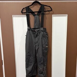 Boys Charcoal Cargo SNOW Pants with Suspenders ❄️